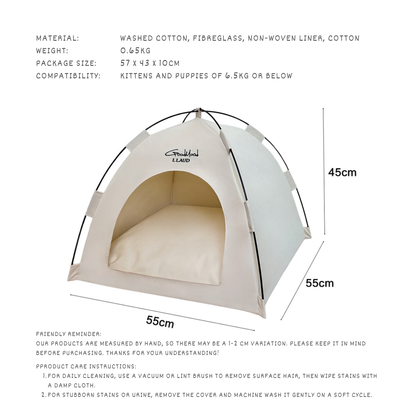 Washable Pet Tent