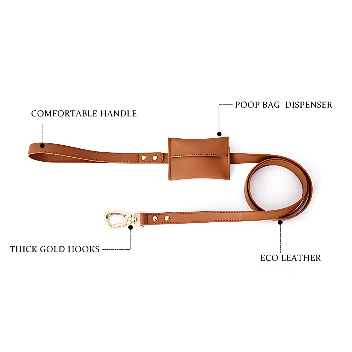Soft Vegan Leather Dog Leash